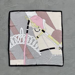 100% Silk Equestrian Design Printed 20 Inch Scarf